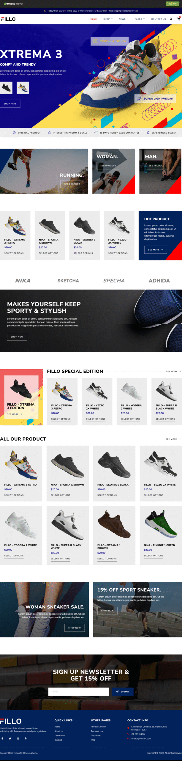 Fillo Shoes Sneakers Store Woocommerce preview