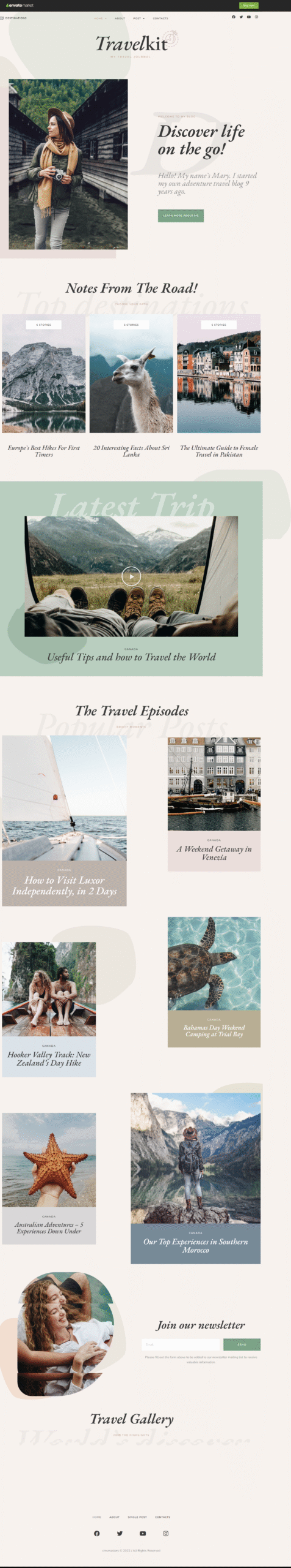 Travelkit Journal Blog Template Kit preview