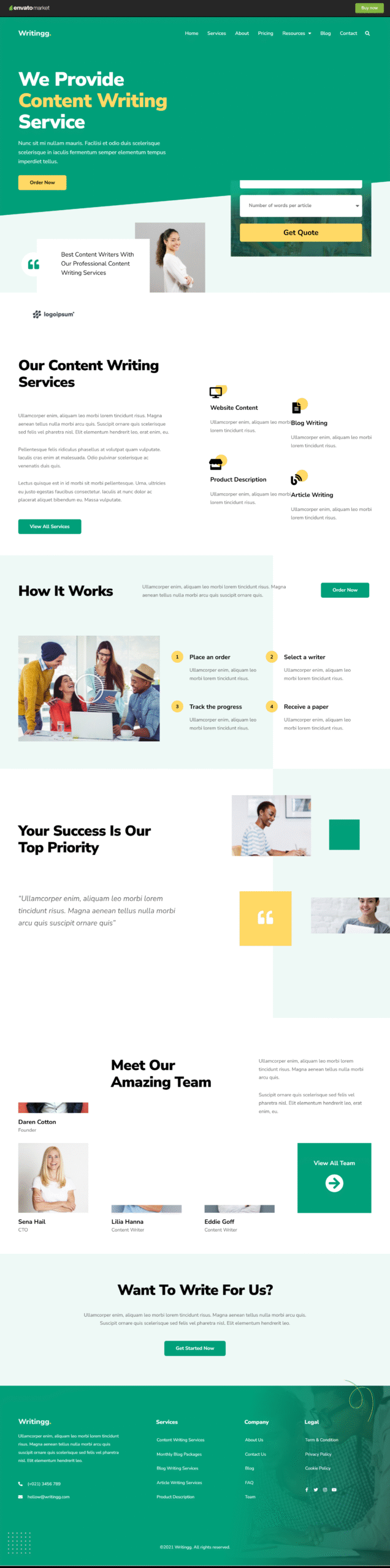 Writing Content Copywriting Services preview